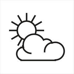 partly cloudy vector icon line template