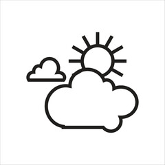partly cloudy vector icon line template