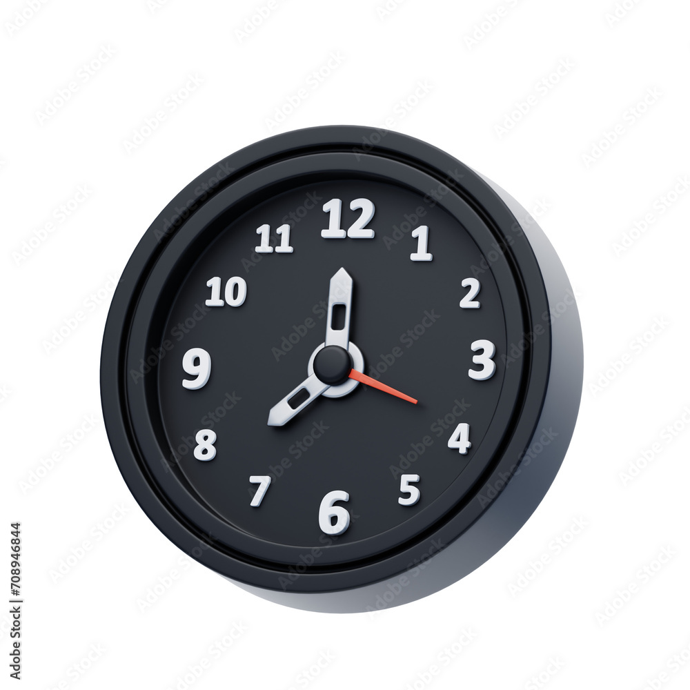 Poster 3d timer clock precision and style in time management. 3d illustration, 3d element, 3d rendering. 3d