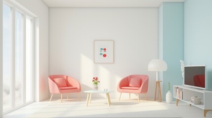 Armchair in room interior design