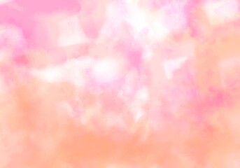 Pink orange gradient fluffy clouds background, colorful cloudy sky background 