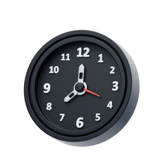 3D Timer Clock Precision And Style In Time Management. 3d illustration, 3d element, 3d rendering. 3d visualization isolated on a transparent background