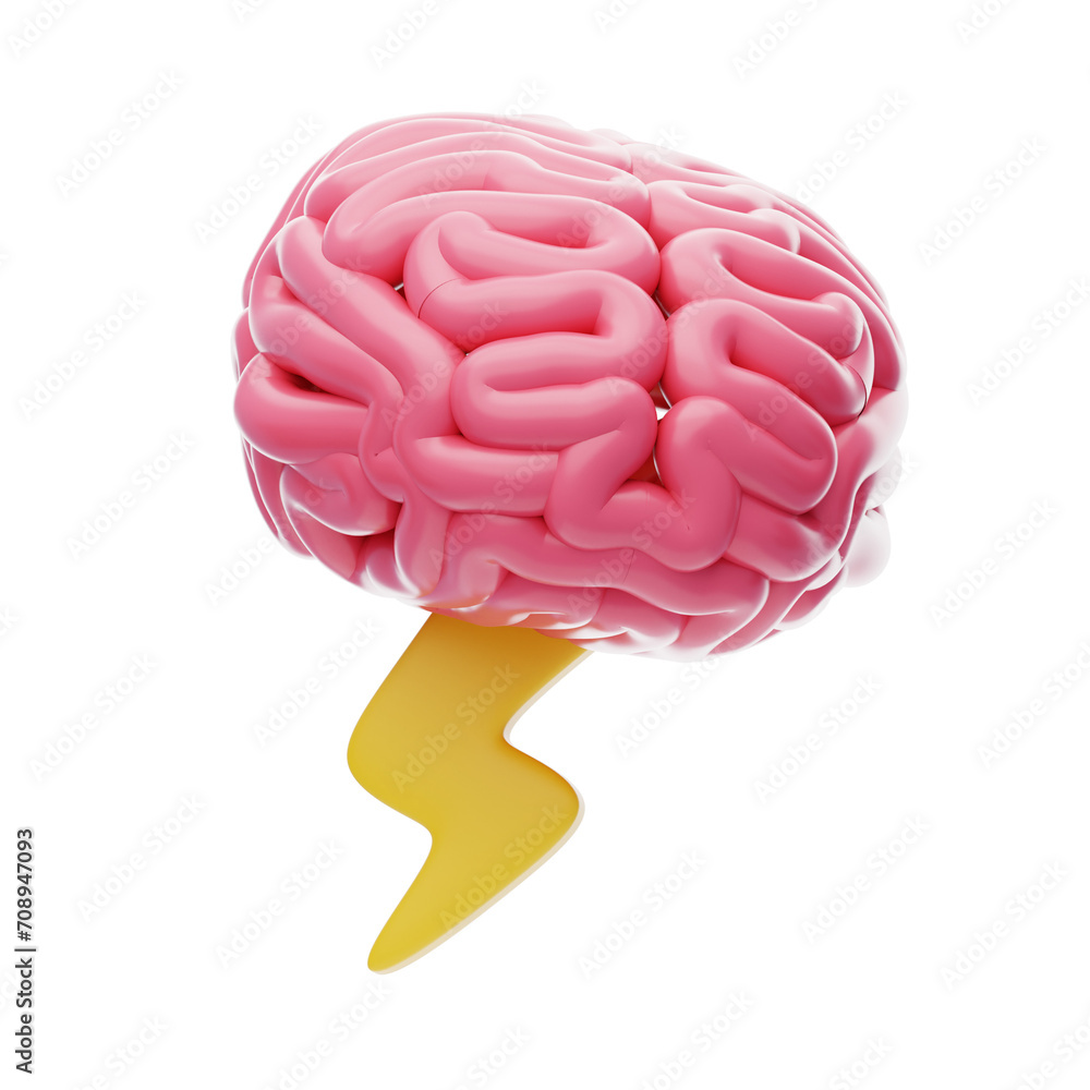 Poster 3d brainstorming visualizing ideas. 3d illustration, 3d element, 3d rendering. 3d visualization isol