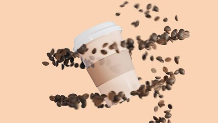 flying coffee bean product promotion ad animation video 4k