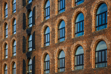 Fototapeta na wymiar Detail of old building facade in Red hook, Brooklyn, New York, USA