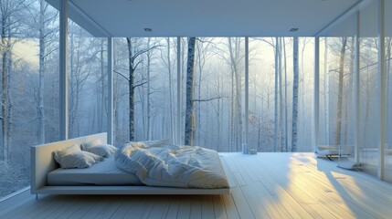 Bedroom room with bed interior design
