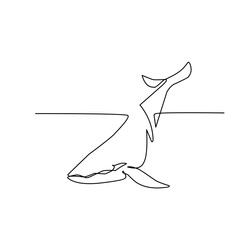 One line drawing whale