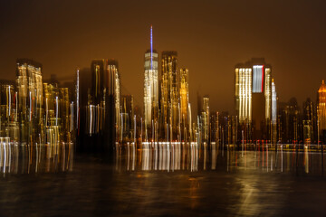 Abstract long exposure effect of Manhattan, NYC, USA