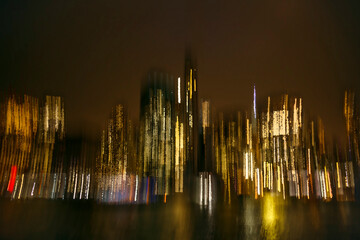 Abstract long exposure effect of Manhattan, NYC, USA