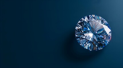 Blue diamond on blue background. 3d rendering. Computer digital drawing. - obrazy, fototapety, plakaty