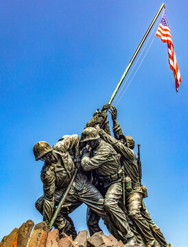 Washington DC, USA; June 2, 2023: Iwo Jima the United States Marine Corps War Memorial at Arlington (Virginia).