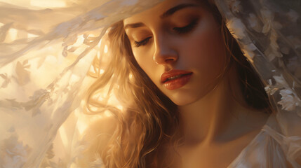 Fototapeta premium portrait of a woman bride