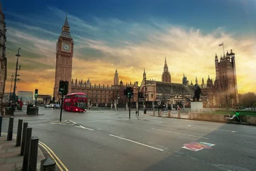 Foto op Plexiglas Big Ben, the Houses of Parliament and Westminster bridge in London, United Kingdom.  © saichol