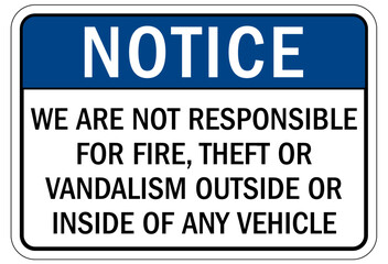 No vandalism warning sign and labels