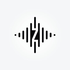 letter Z Music logo design collection with gradient style