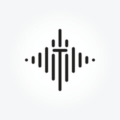 letter T Music logo design collection with gradient style