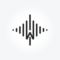 letter W Music logo design collection with gradient style