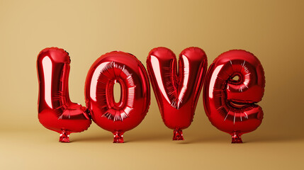 Love foil balloons, Valentine's day concept. 