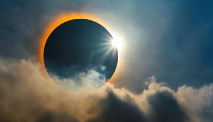 totatal solar eclipse - obrazy, fototapety, plakaty