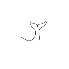 One Line Drawing Whale Tail