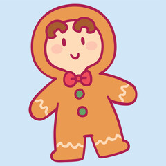 Cute kids wearing Christmas costume winter season vector design art. Children holiday celebration clothes