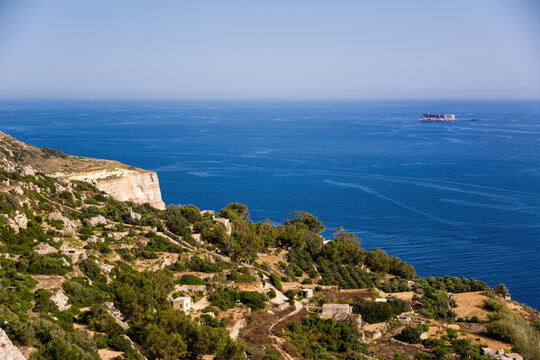 View of Dingle Cliff and Filfla Island