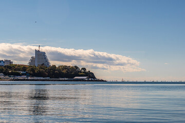 Naklejka premium View of Anapa from the sea. Krasnodar Territory, Russia.