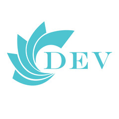 Fototapeta premium DEV letter design. DEV letter technology logo design on a white background.