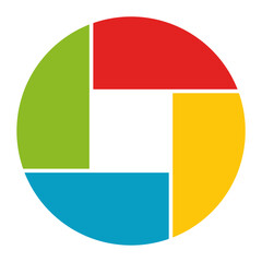 Colorful shutter diagram graphic vector illustration.Infographic template.