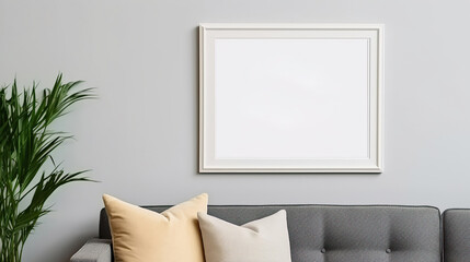 frame mockup on wall in living room