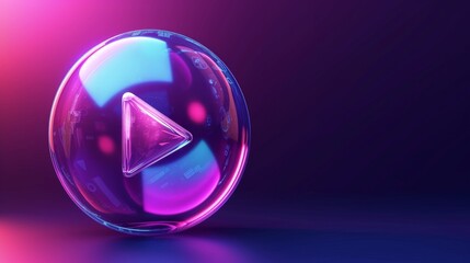 Play button made in bubble style. - obrazy, fototapety, plakaty