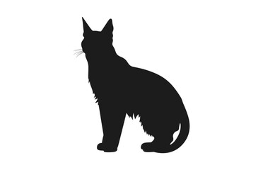 Lynx Cat Silhouette black Vector isolated on a white background