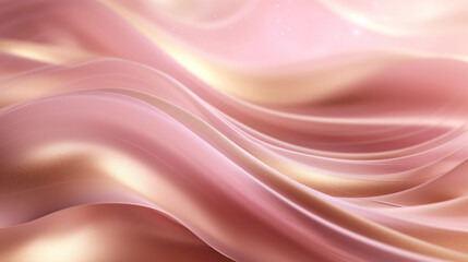 Fototapeta premium Soft pink satin fabric with gentle wavy patterns, ideal for romantic backgrounds or textile designs.