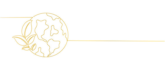Earth day environment line art style with transparent background 
