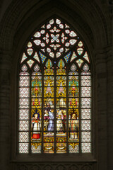 Gothic Tapestry of Light: Stained Glass of Saint Nicholas Church, Ghent