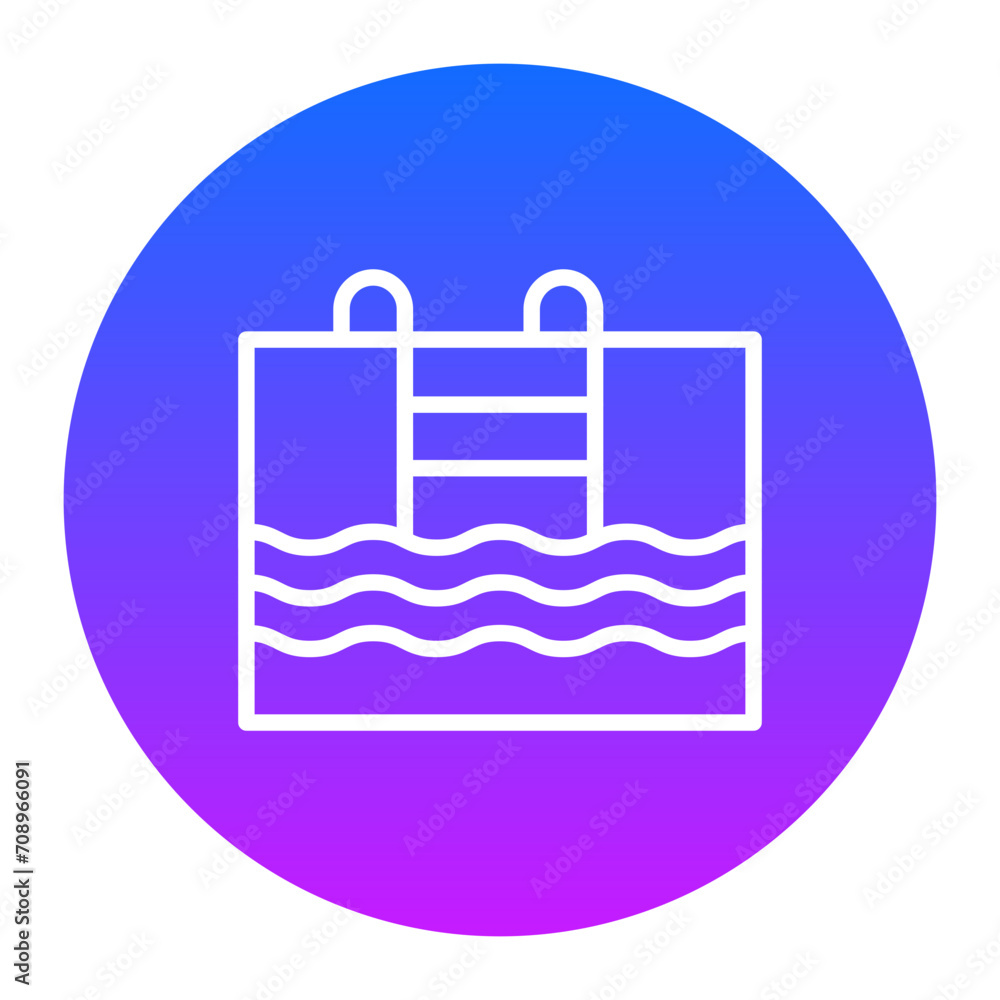 Sticker swimming pool icon of hotel services iconset.