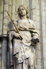 Elegance in Stone: A Statue at Ghent Cathedral