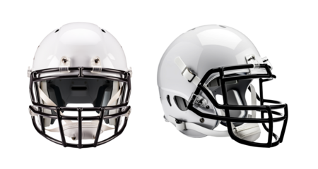 White american football helmet mockup, isolated background