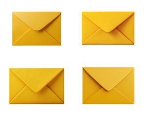 Set of envelopes isolated on white background. 