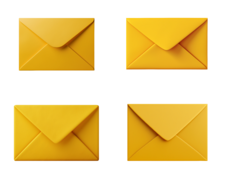 Set of envelopes isolated on white background. 