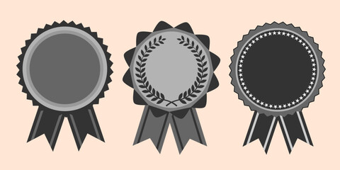 Blank medal retro vintage set.  Vector illustration
