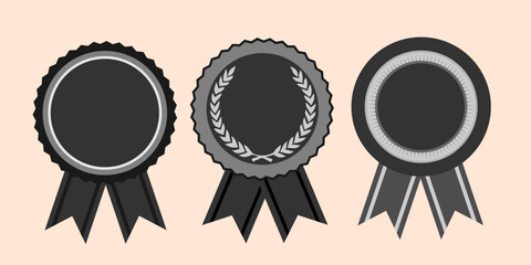 Blank medal retro vintage set.  Vector illustration