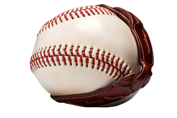Illustration of Baseball isolated on PNG Background. Generative Ai.