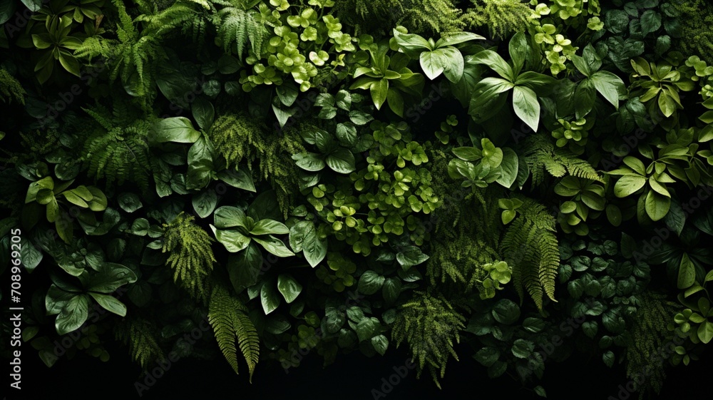 Poster green textured backdrop with a leafy appearance - ai generative