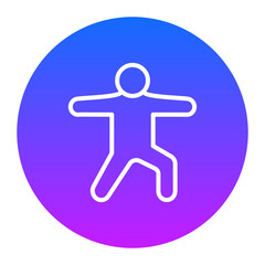 Warrior Pose Right Icon of Physical Fitness iconset.
