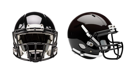 Naklejka premium black american football helmet mockup, isolated background