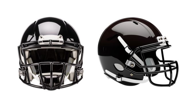 black american football helmet mockup, isolated background - Powered by Adobe