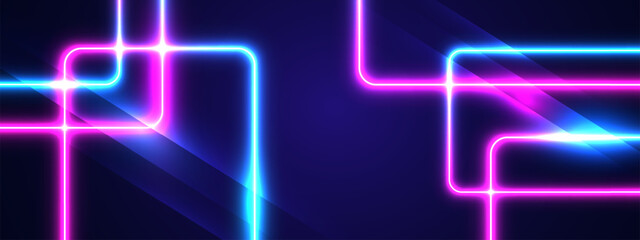 Abstract glowing neon lights background vector.	
