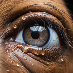 close up of eye Arabian hoarse   - obrazy, fototapety, plakaty