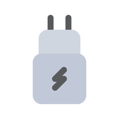Illustration vector graphic icon of Charger. Flat Style Icon. Computer And Device Themed Icon. Vector illustration isolated on white background. Perfect for website or application design.